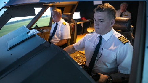 Légitársasági útvonal repülés bemutató egy Boeing 747-es szimulátorban 6